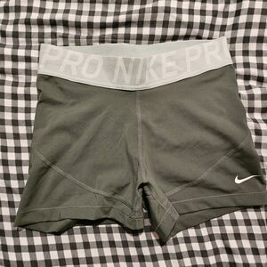 Green Nike Pro Shorts Women's